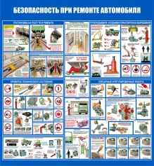 Стенд ОА-01 Безопасность при ремонте автомобиля - opb-region.ru - Екатеринбург